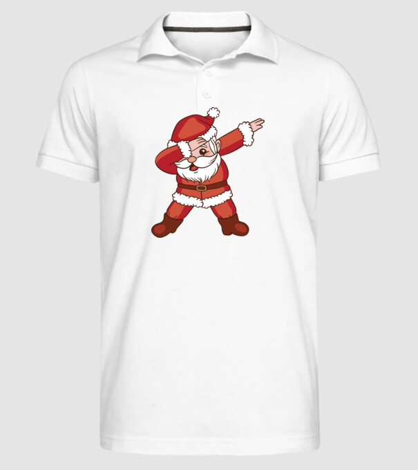 Santa Dab model alb pe tricou