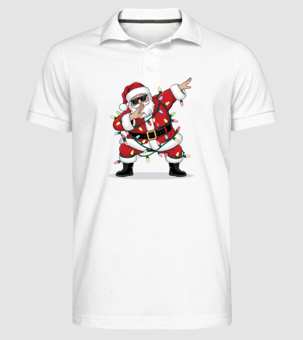 Santa Dab model alb pe tricou