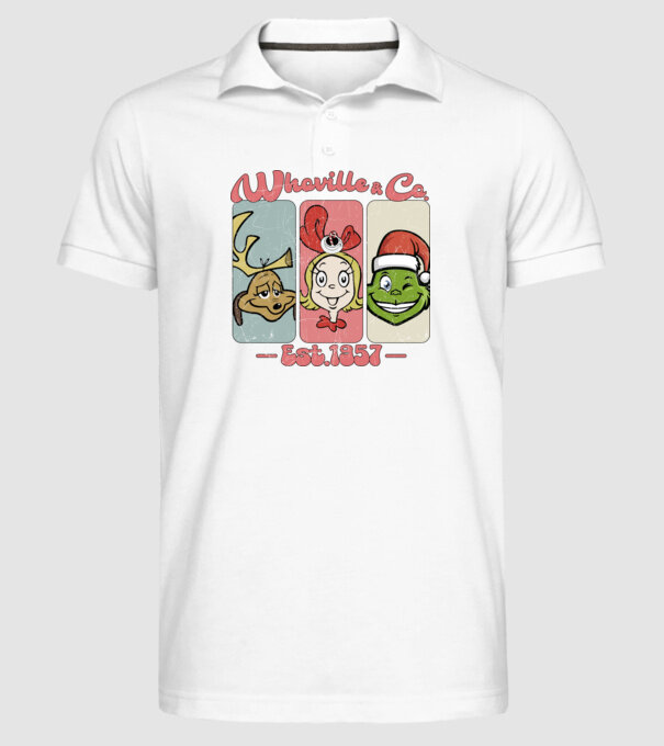 Whoville & Co - Grinch model alb pe tricou