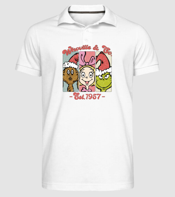 Whoville & Co. - Grinch model alb pe tricou