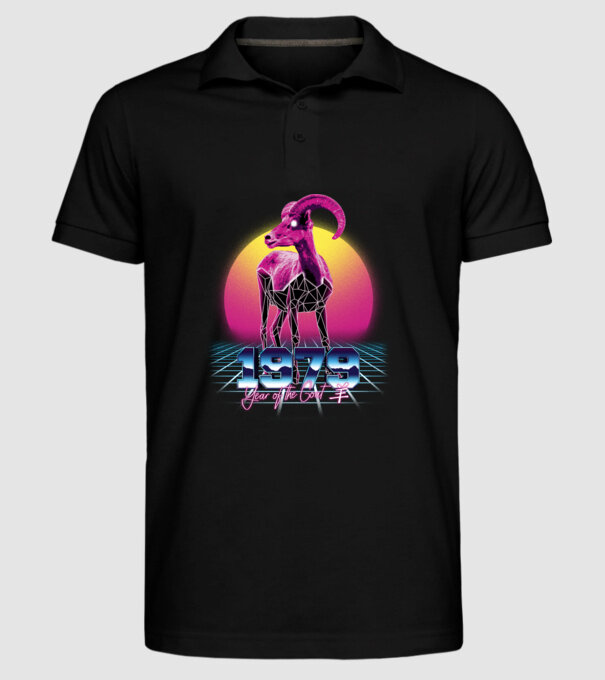1979 Year of the Goat model negru pe tricou
