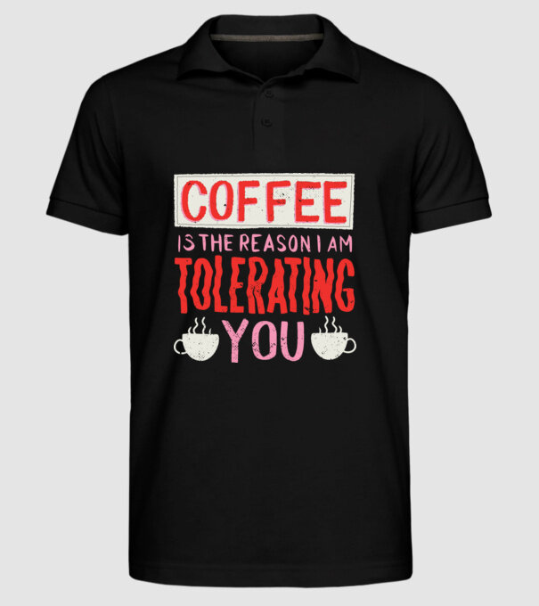 Cafeaua este motivul pentru care încă te mai suport model negru pe tricou