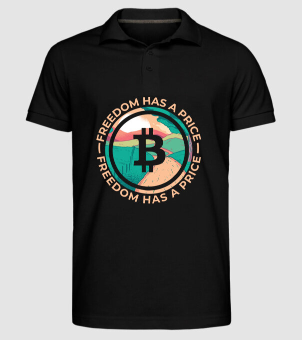 Libertatea are preț Bitcoin model negru pe tricou