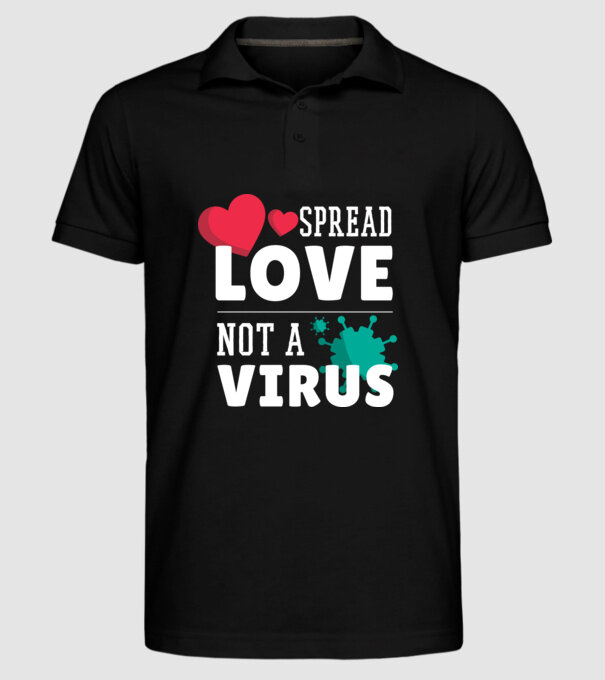 Răspândește dragostea, nu virusul model negru pe tricou
