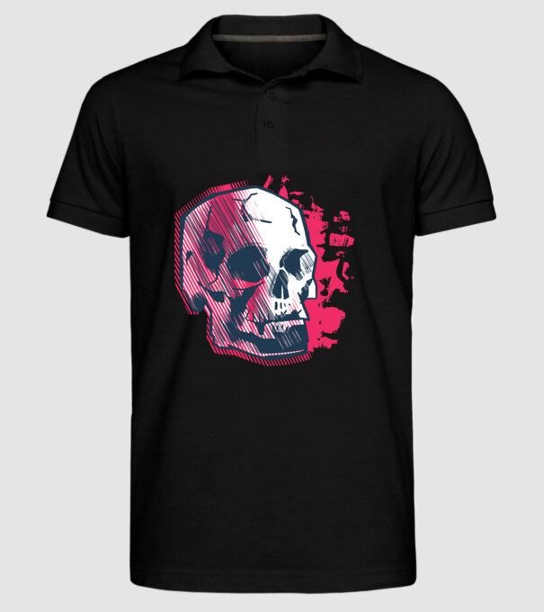 Craniu abstract model negru pe tricou