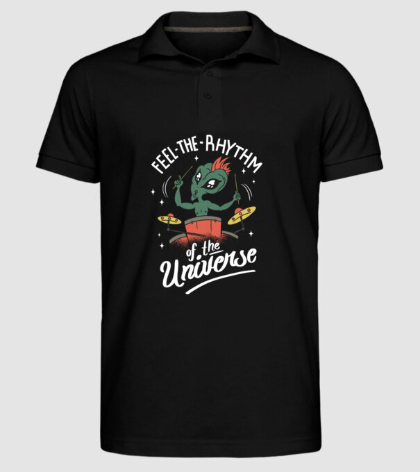 Alien baterist model negru pe tricou