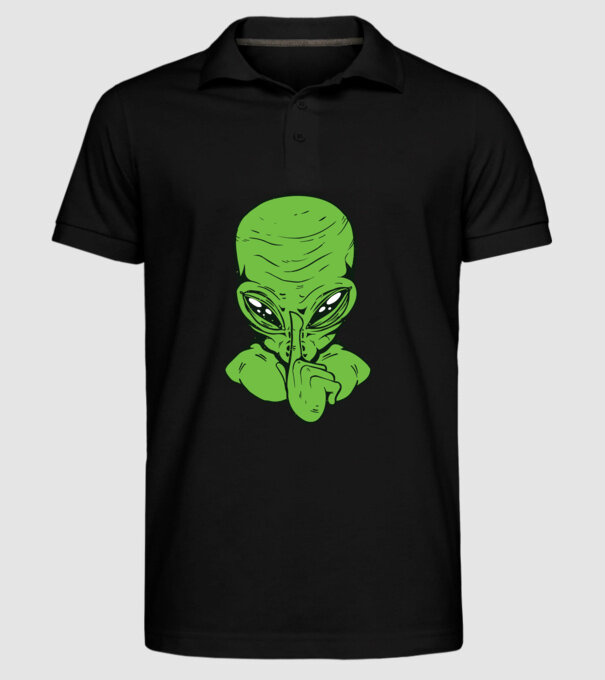 Alien Psst model negru pe tricou
