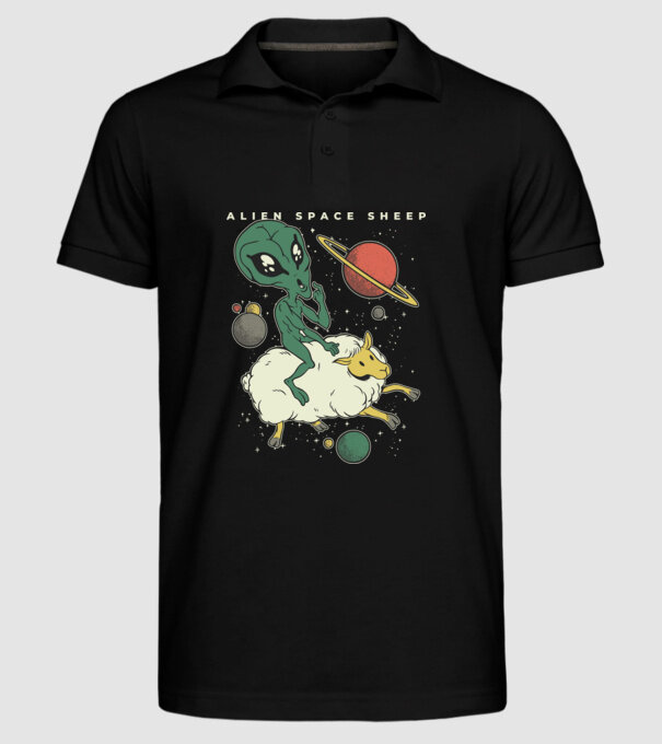 Alien În spațiu model negru pe tricou
