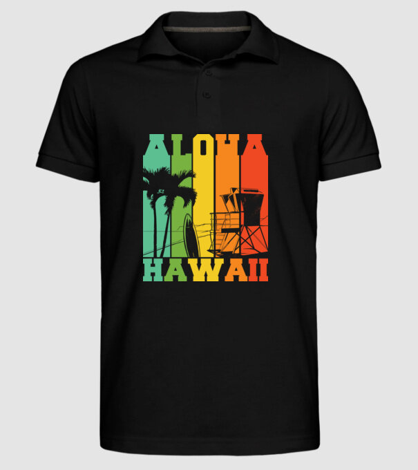 Aloha Hawaii model negru pe tricou