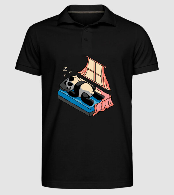 Panda dormind model negru pe tricou