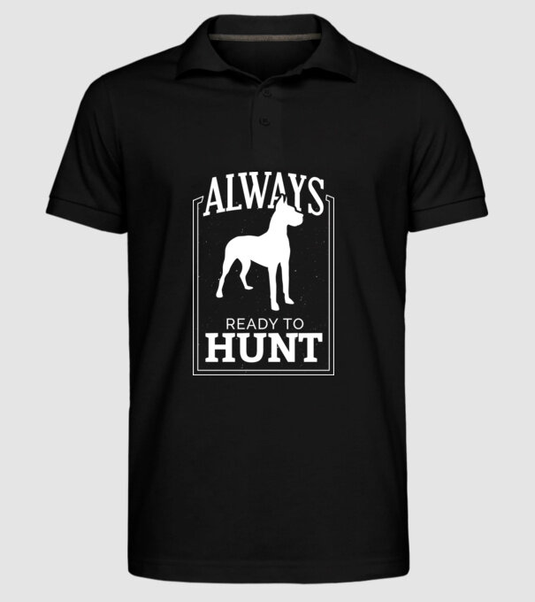 Always ready to hunt Câine de vânătoare model negru pe tricou