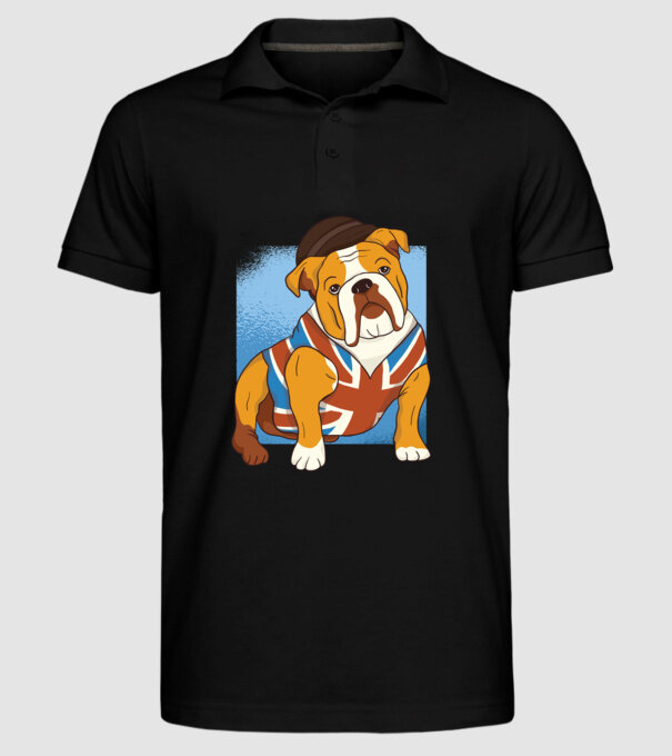 Bulldog englezesc model negru pe tricou