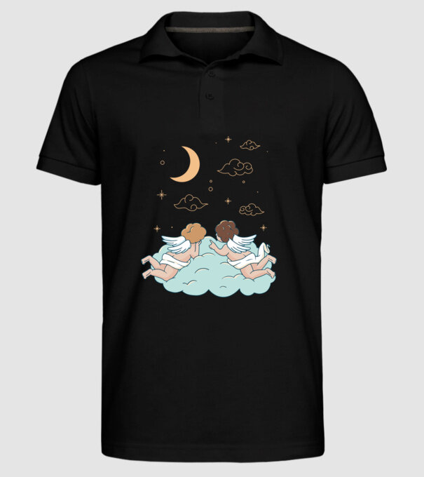 Îngeri model negru pe tricou