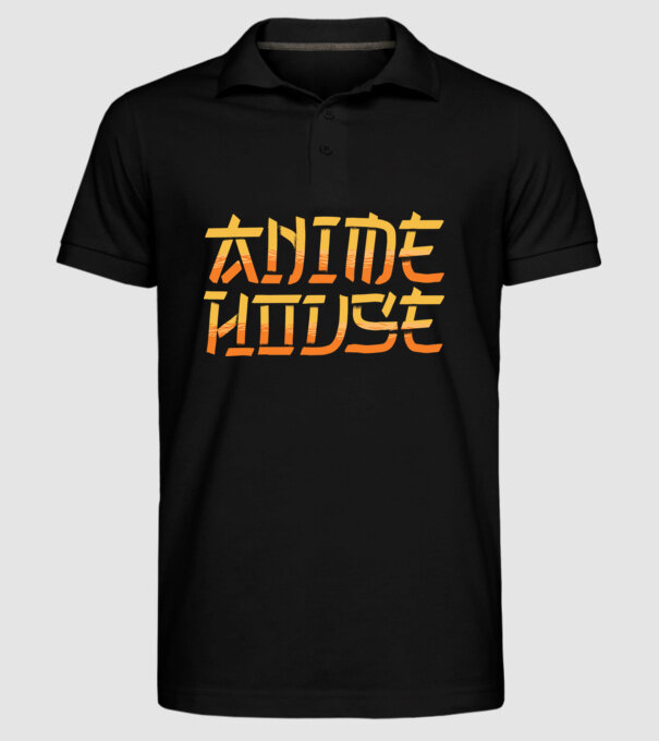 Anime House model negru pe tricou