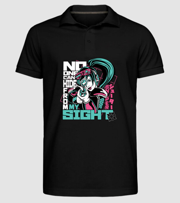 Anime Fată Lunetistă model negru pe tricou
