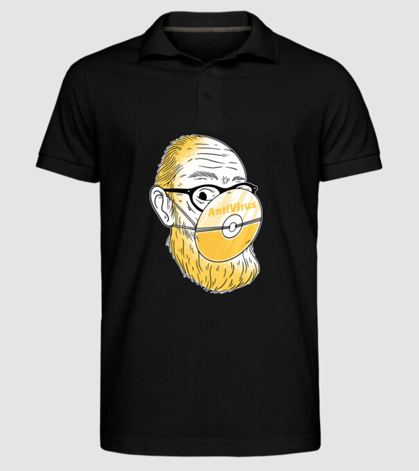 Antivirus model negru pe tricou