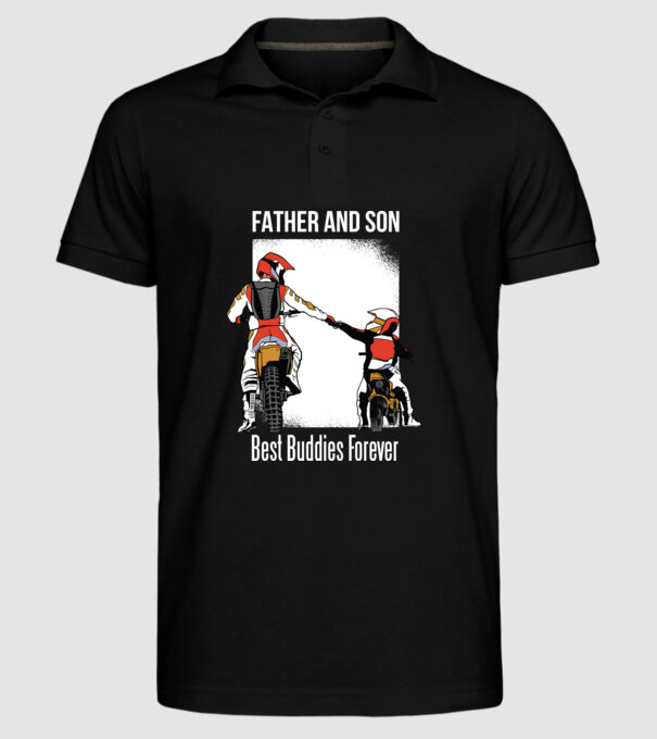 Tată și Fiu cei mai buni Prieteni - Motociclist model negru pe tricou