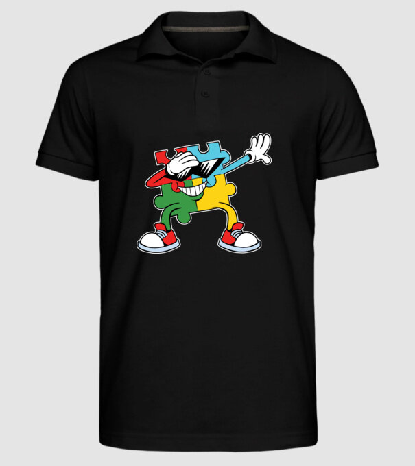 Autist DAB Puzzle model negru pe tricou