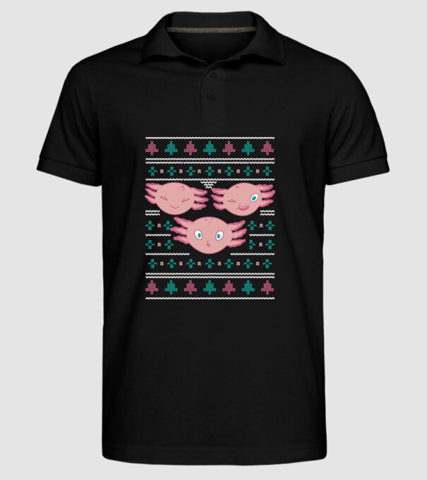 Pulover urât Axolotl model negru pe tricou