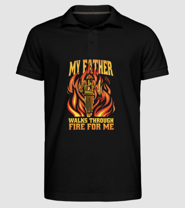 Tatăl meu trece prin foc pentru mine model negru pe tricou