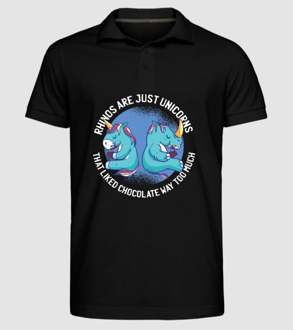 Rinocerul este, de asemenea, un unicorn model negru pe tricou