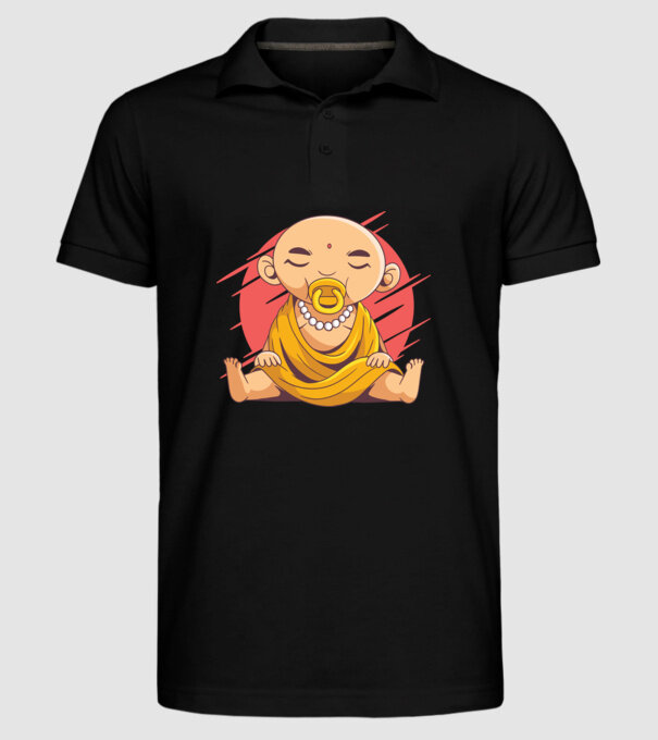 Baby Buddha cu suzetă tricou amuzant model negru pe tricou