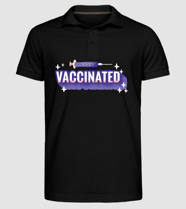 Vaccinat model negru pe tricou