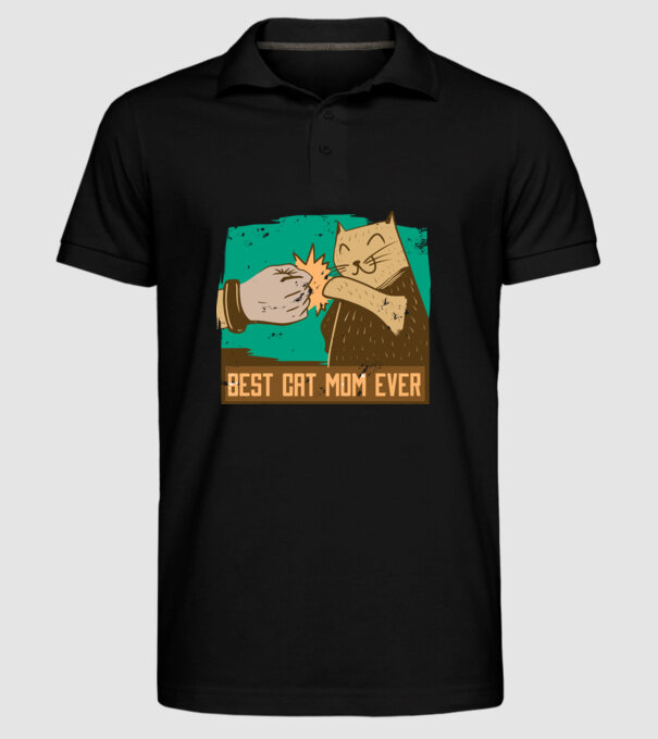 Best Cat Mom Ever - Cea mai bună mamă cu pisici model negru pe tricou