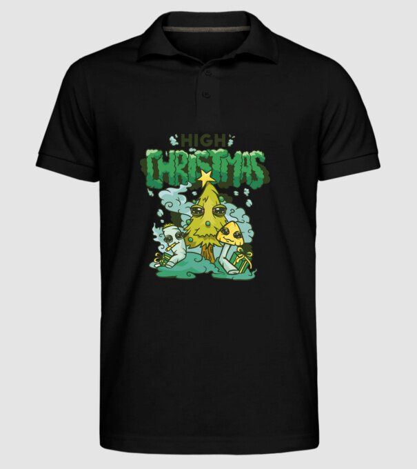 Crăciun drogat model negru pe tricou