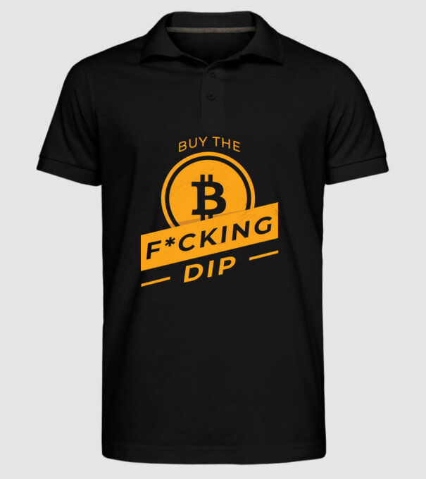 Bitcoin - Buy the fucking dip model negru pe tricou