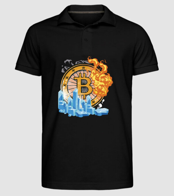 Logo Bitcoin model negru pe tricou