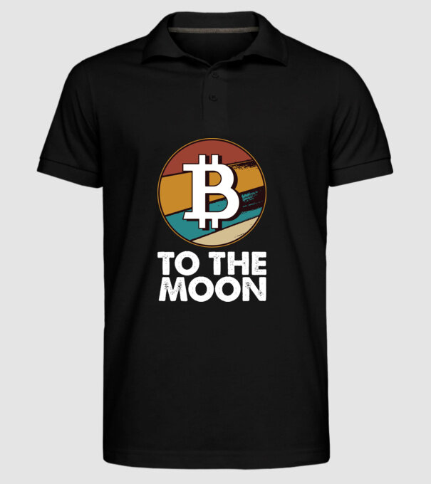 Bitcoin to the moon model negru pe tricou