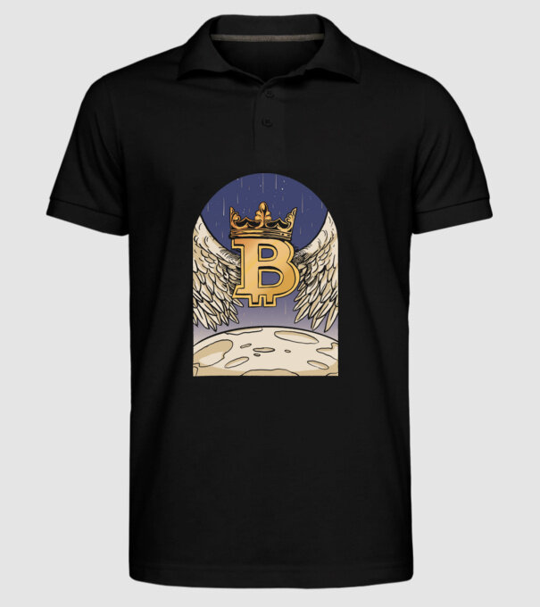 Bitcoin To The Moon Aselenizare model negru pe tricou