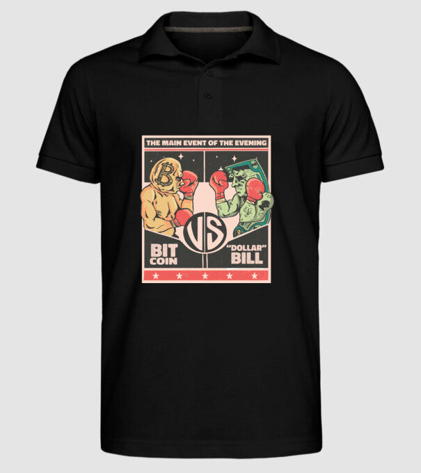 Bitcoin Vs Dolarul SUA model negru pe tricou