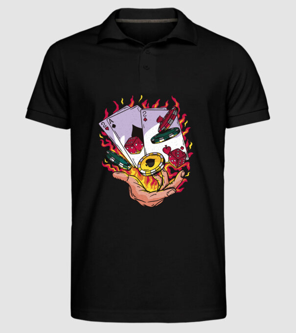 Black Jack Casino model negru pe tricou
