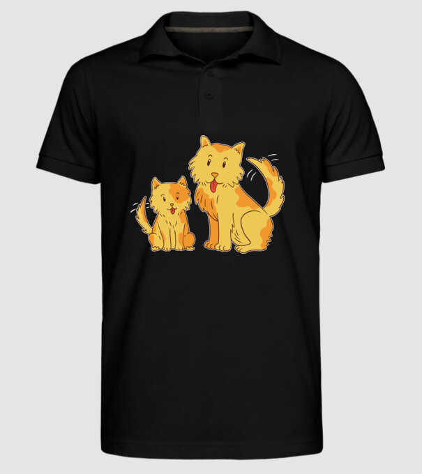 Câini fericiți model negru pe tricou