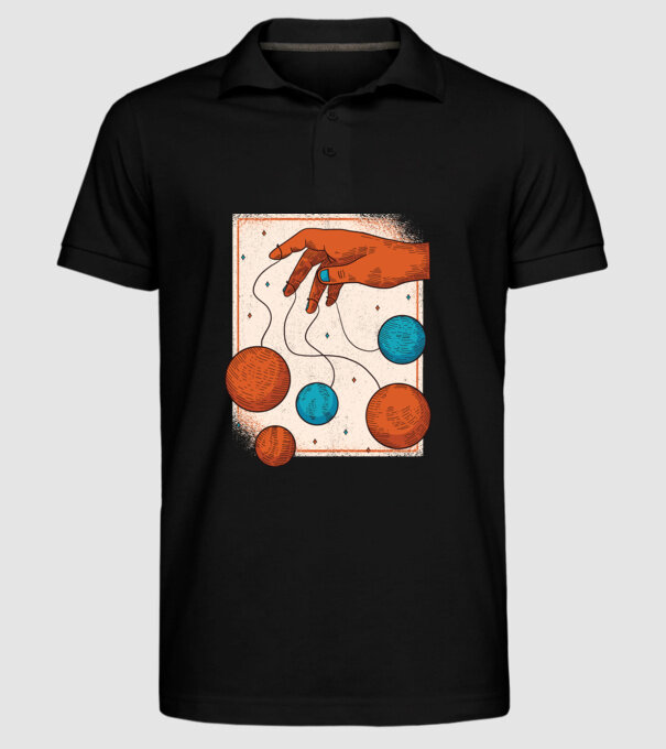 Planete model negru pe tricou