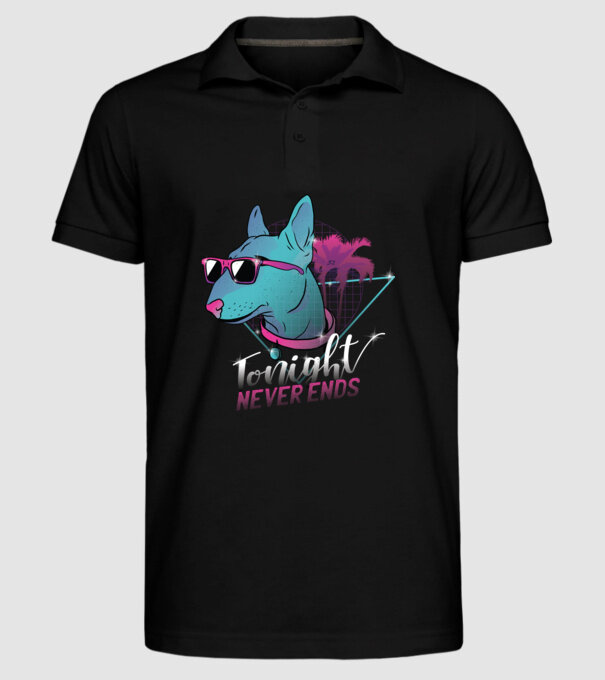 Bullterrier Neon Retro tricou amuzant model negru pe tricou