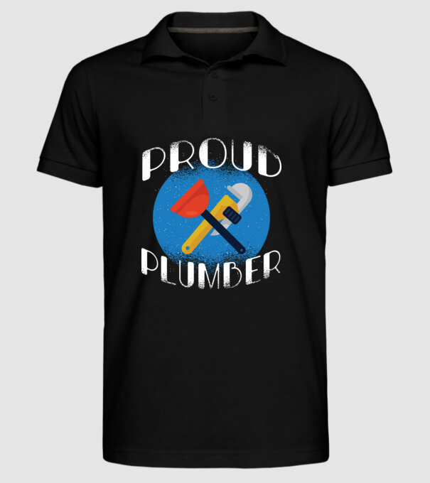 Instalator mândru model negru pe tricou