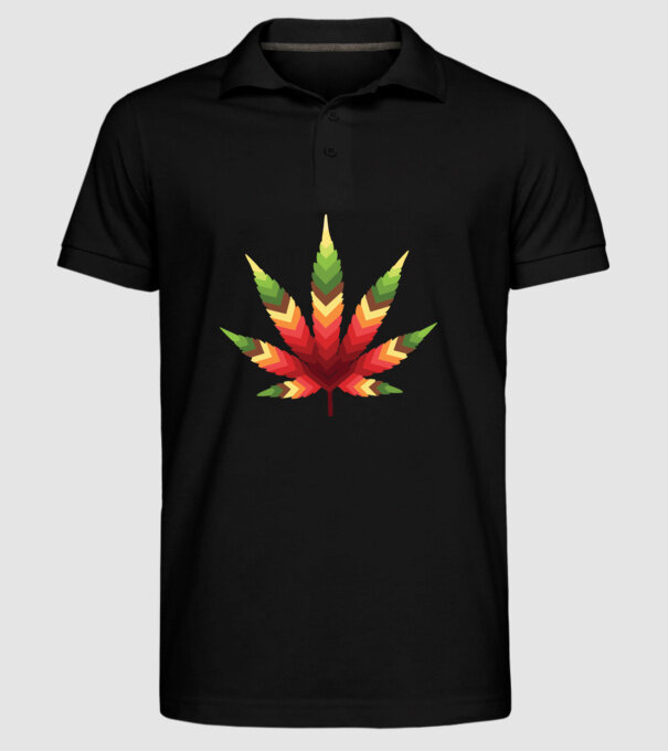 Frunză de canabis model negru pe tricou