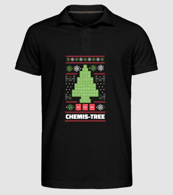 Chemis-tree pom de Crăciun model negru pe tricou
