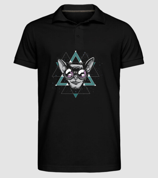 Tricou cu Câine Chihuahua model negru pe tricou