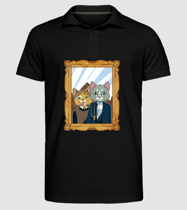 Portret Pisică model negru pe tricou