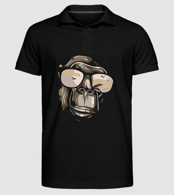Cool Monkey model negru pe tricou