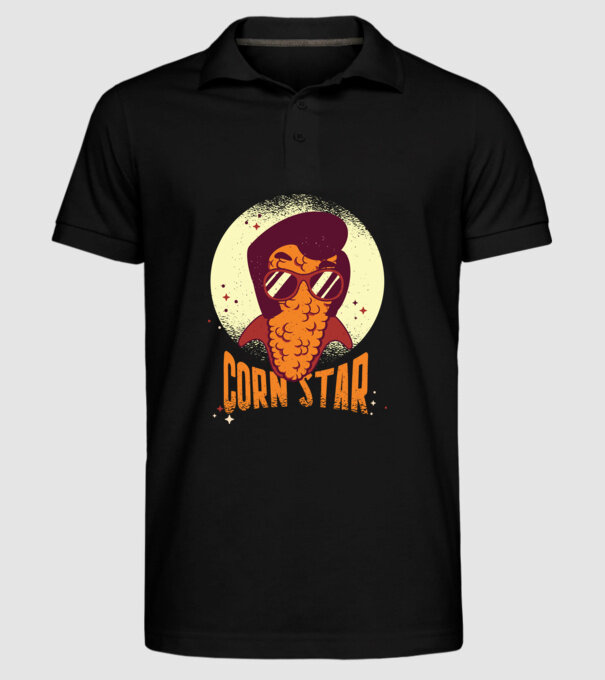 Corn Star - Porumb cu freză Elvis model negru pe tricou