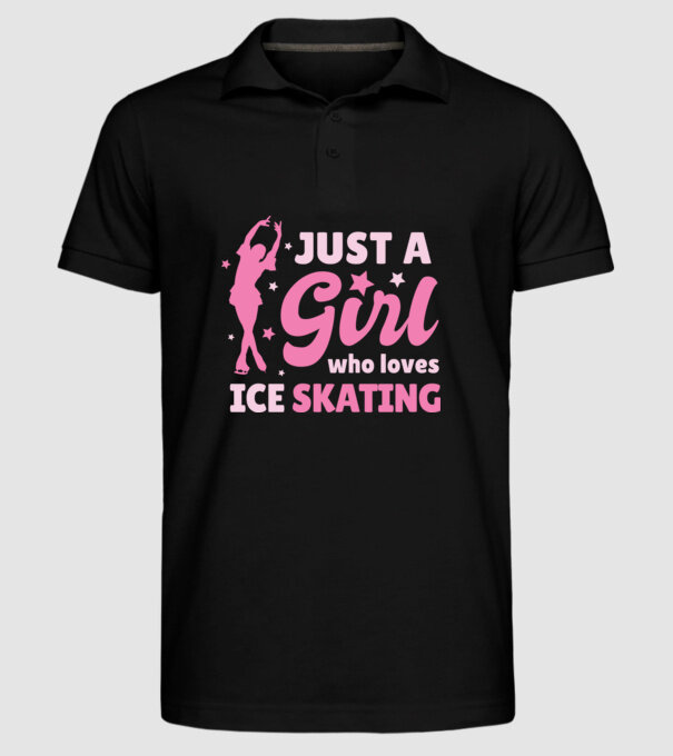 Doar o fată căreia îi place să patineze model negru pe tricou