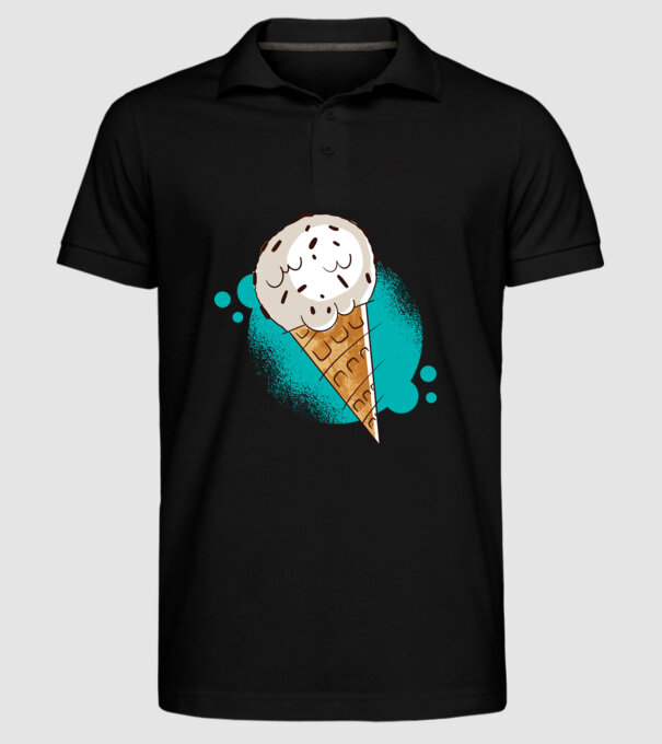 Înghețată cu ciocolată model negru pe tricou