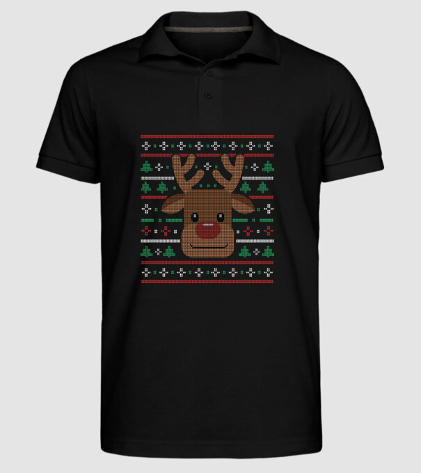 Tricou cu ren pulovăr urât model negru pe tricou