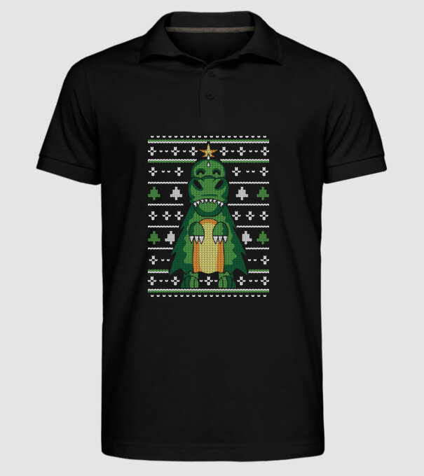 T-rex cu pulovăr urât model negru pe tricou