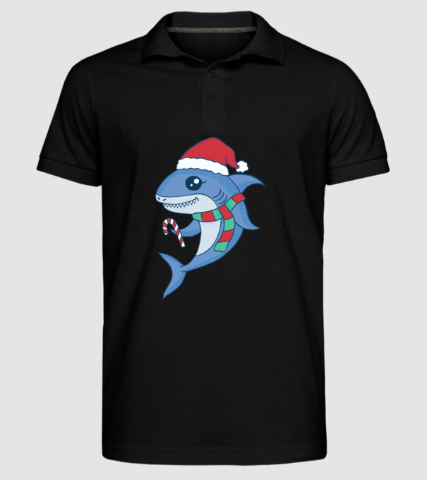 Rechin drăguț de Crăciun model negru pe tricou